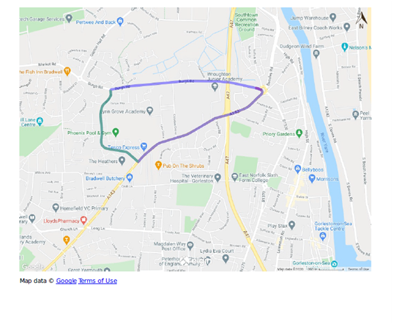 Map of roadworks